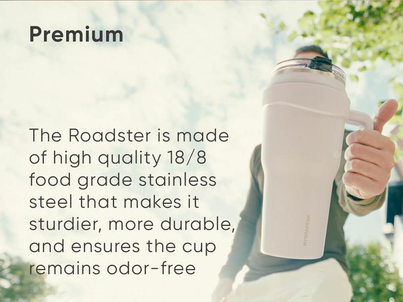 Hydrapeak Roadster 40oz Tumbler with Flip Up Sip & Straw - Insulated Water Bottles, Rubber Bottom, Stainless Steel Drinkware, Leak Proof Portable Travel Flask