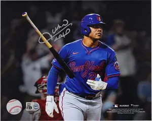 Juan Soto New York Mets Autographed 8" x 10" Home Run Bat Flip Spotlight Photograph - Fanatics Authentic Certified