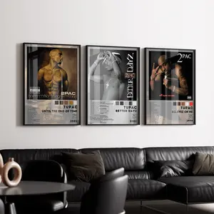 Tupac Album Poster Set of 3, Hip Hop Poster, Rapper Poster Print, HypeBeast Wall Art, 2Pac Poster Print, Album Cover Print