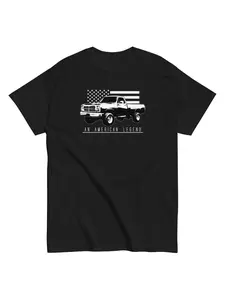 First Gen Truck T-Shirt Mens 80s 1st Gen Pickup Shirt With American Flag Design
