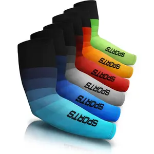 6 Pairs Arm Sleeve UV Sun Protection Sleeves Cooling  Sleeve Anti Slip Ice Silk Warmers Arm Covers for Men Women