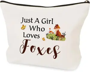 Fox Lovers Cosmetic Makeup Bag Gifts for Girl Women Travel Toiletry Pouch Birthday Christmas Animal Lover Fox Themed Gifts for Bestie Friend Daughter Wife Sister Girlfriend Inspirational Presents
