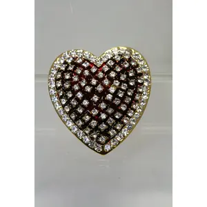 Valentine’s Day Ruby Red Rhinestone Heart Brooch Pin, Valentine's Day Jewelry Gift For Her, Fashion Jewelry