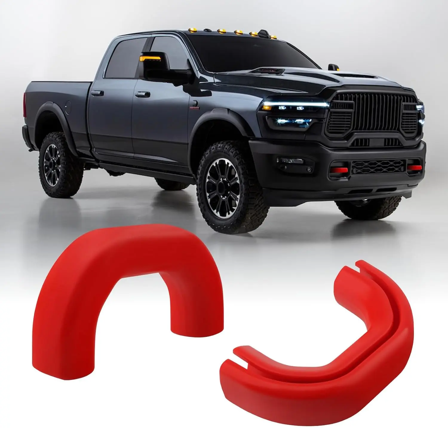 Red Front Tow Hook Covers - Customized Hitch Covers for RAM 2500/3500 (2019-2026) Towing Needs, Automotive Vehicle Accessories for Aftermarket, Semi, Western Pickup Trucks,summerwins summerwins