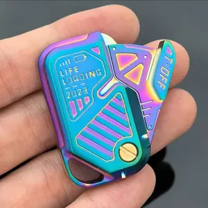 Metal Fidget Toy, EDC Stress Relief Toy, Push Card Gadget, Tech-Inspired Fidget for ADHD, Focus, Anxiety & Relaxation, Kids Gift, Home & Office