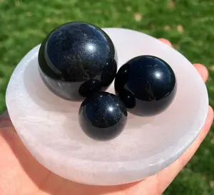 Black Obsidian Sphere - Polished Stone for Home Decor