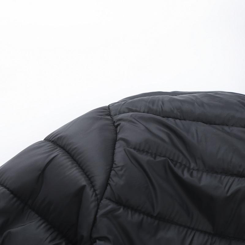 Men's Black Hooded Quilted Puffer Jacket, Warm Winter Casual Lightweight Padded Coat