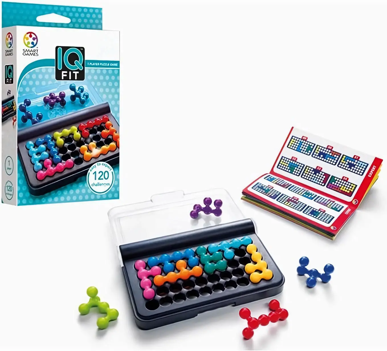 IQ Fit 3D Series, Travel Game for Kids and Adults, Cognitive Skill-Building Brain Game - Brain Teaser for Ages 6 & Up, 120 Challenges in Travel-Friendly Case