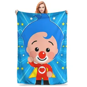 Plim Plim Cartoon Pattern Flannel Throw Blanket Picnic Warm Blanket Super Soft and Comfortable Baby Blanket Children's Birthday Gift can be Customized Name