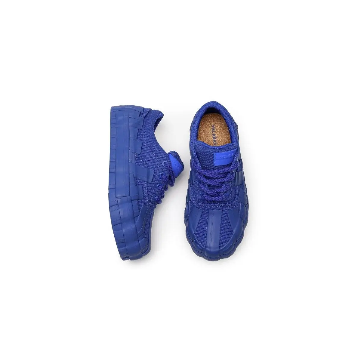 Unisex Streetwear Footwear in Electric Blue, Low Top Sneakers with Distressed Suede, Thick Ropes, and a Sculpted Outsole, Trainer, Casual, Rope Laces, Everyday Wear, Textured Panels, Traction Bottom, Woven Tongue, Sculpted Outsole Design, Standard Sneaker