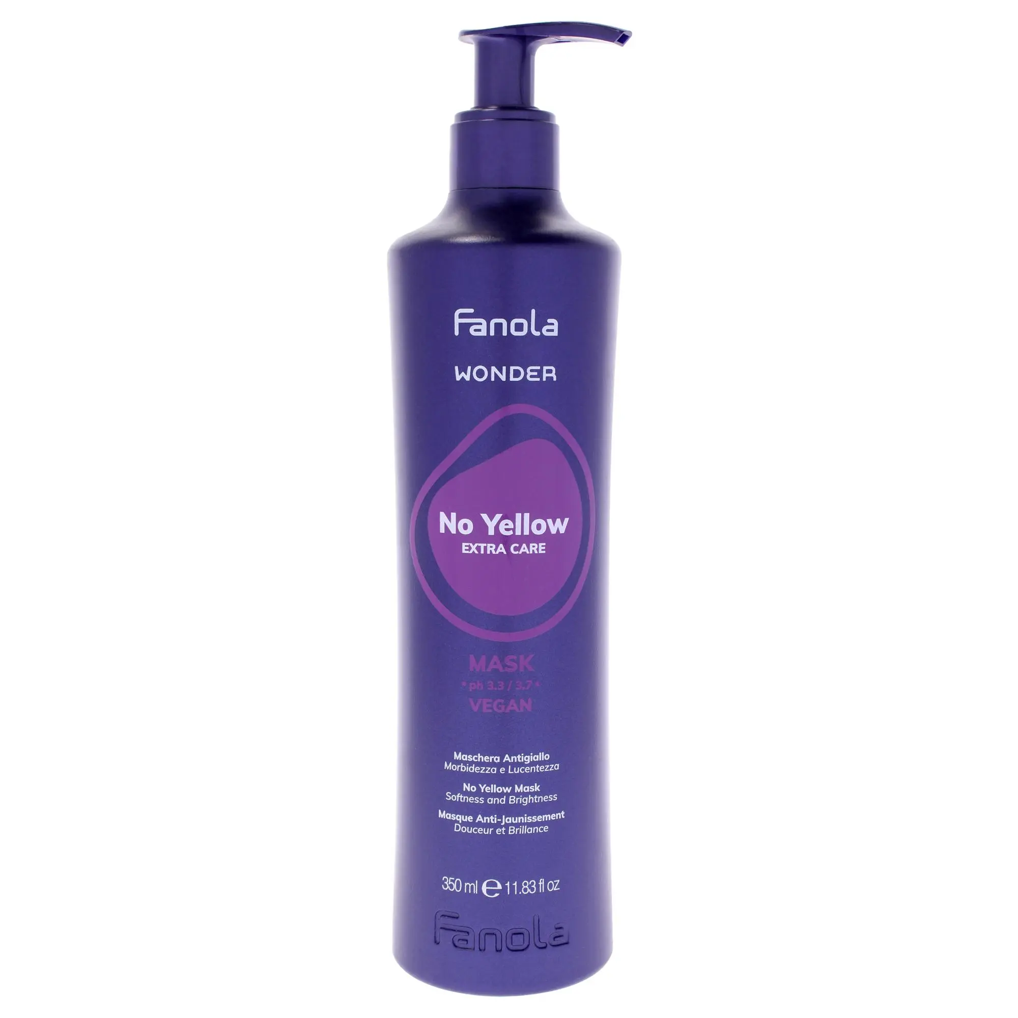 Fanola No Yellow Mask, Vegan Haircare Treatment for Extra Care, Prevents Yellowing, Unisex Formula, 11.83 fl oz