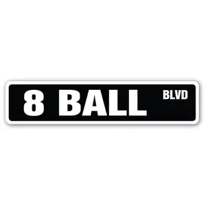 SignMission  8 Ball Aluminum Street Sign for Billiards Pool Cue Pooltable Darts