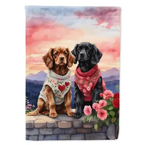 Cocker Spaniel Two Hearts Garden Flag