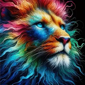 Lion Pattern DIY Diamond Arts Colorful Painting Kit without Frame, DIY 5D Diamond Arts Colorful Painting Kit, Wall Art Decor for Home