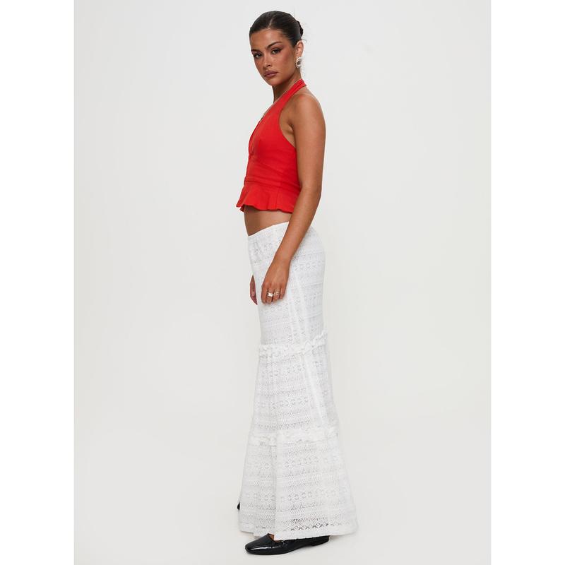 Buttacupe Lace Maxi Skirt White