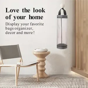 Plastic Bag Storage Bag - 1 Count Hanging Foldable Mesh Organizer, Kitchen Organizer for Utensils, Ideal for Food Storage