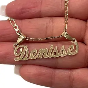 14k Gold Name Pendant - Custom Cursive Yellow Gold Personalized Jewelry No Necklace Included