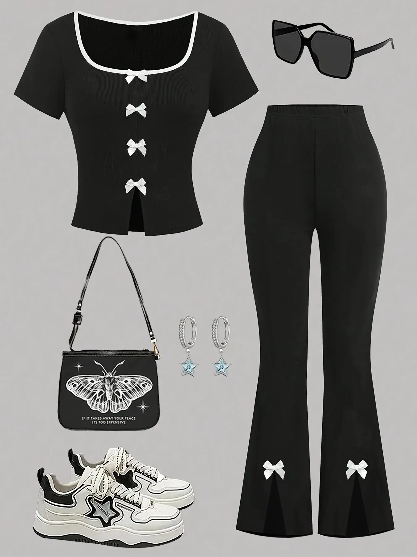 Girl's Short Sleeve Tee & Pants Set, Casual T-shirt & Trousers for Daily Wear, Kids Cute Summer Clothes, Summer Clothing Set