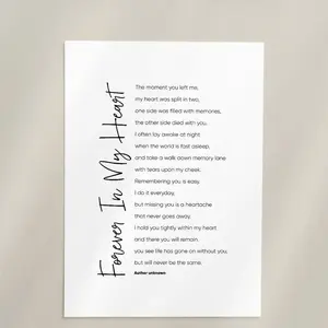 Death Inspirational Quote Funeral Prints Loss Of A Loved One Grief Wall Art Mourning Signs Poem Posters No Frame