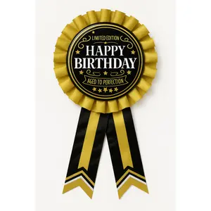 "Better with Age" Birthday Award Ribbon - Black/Gold