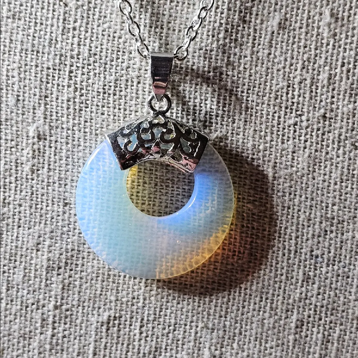 Beautiful Opalite Crystal Pendant with Necklace