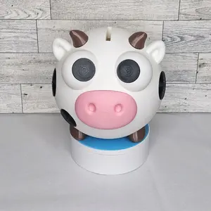 3D-Printed Animal Piggy Bank Cute Cow, Functional, and Perfect for Any Space