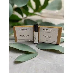 Eucalyptus Bundle - 2 Natural Soap Bars, 1 Roll-On Body Care Cleansing Moisturizing Organic