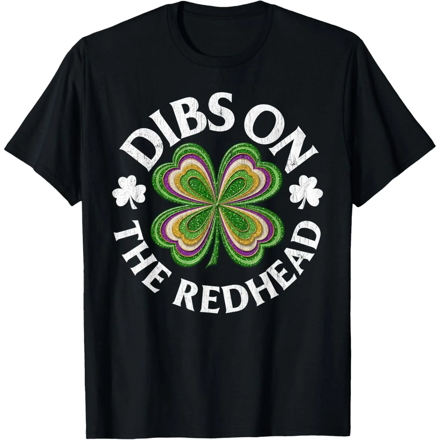 Lady's Casual Short-Sleeve Vintage Cotton T-Shirt - Dibs On The Redhead, Irish St. Patrick's Day Shamrock Celebration Streetwear Top, Shortsleeve, Tshirt, Women, Round Neck, T-Shirt Top, Graphic, Graphic Print