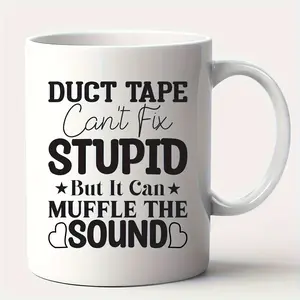 1pc, Funny Coffee Mug, Funny Gift, Gag Gift, White Elephant Gift, Christmas Gift, 11 Oz White Coffee Mug