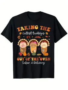 Funny Turkey Nursing Shirt - Taking the Cutest Turkeys Labor Delivery Nurse Thanksgiving T-Shirt - Black Medical Thanksgiving Graphic Tee