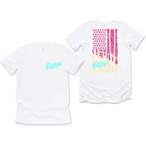 BatWrapz "Pink Baseball Ice Cream Flag" Youth T-Shirt - White