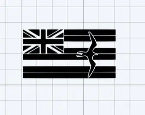 Hawaiian Hawaiian Flag-Island Punchout Car Decal, Decals for Truck, Automotive Exterior Accessory Sticker