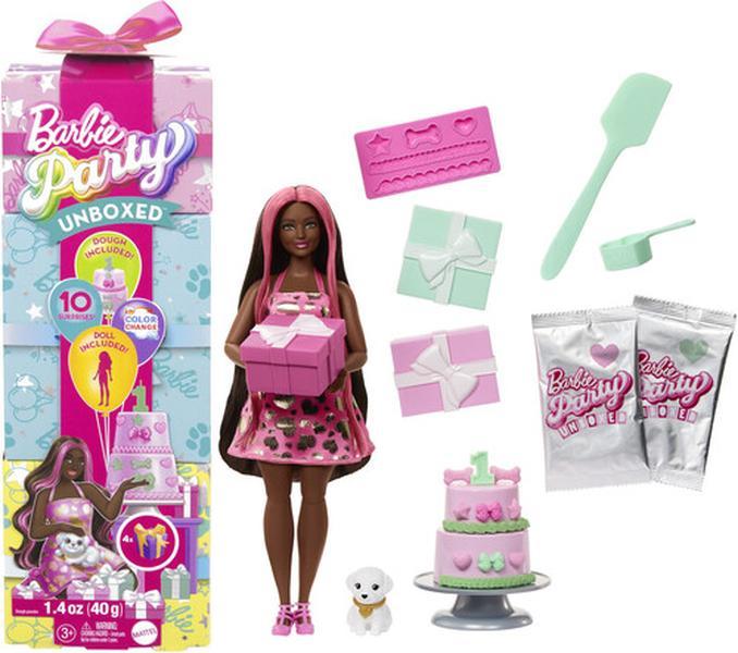 Mattel - Barbie Party Unboxed Doll & Accessories, Pet Birthday Series, Shimmerin' Hearts Set  [Collectible Figurine/Statue/Bust] Paper Doll