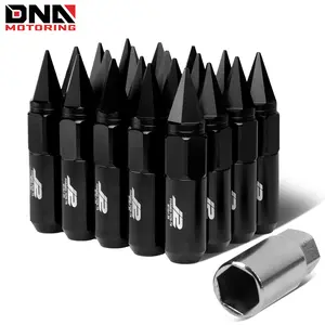 J2 Engineering 7075 Aluminum M12X1.25 20Pcs 90mm Spiked End Lug Nut W/ Key