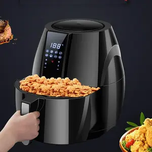Air Fryer, 360°Hot Air Circulation, LCD Digital Screen, Auto Shut Off, with Non-Stick Fry Basket, Anti-Scalding Handle, for Roast, Reheat, 1500w, Black