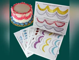 23pc/set Cake Practice Template Board Piping Drawing DIY Paste Teaching Paper Decorating Fondant Decor Baking cake tools E5M1