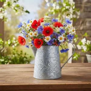 Galvanized Metal Vintage Garden Bird Pitcher