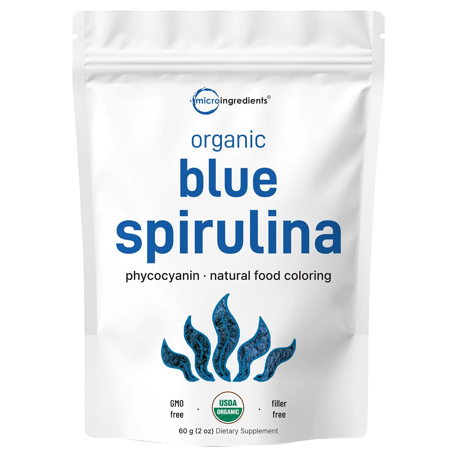 Micro Ingredients Organic Blue Spirulina Powder (Phycocyanin Extract) - No Fishy Smell, 100% Vegan Protein from Blue-Green Algae