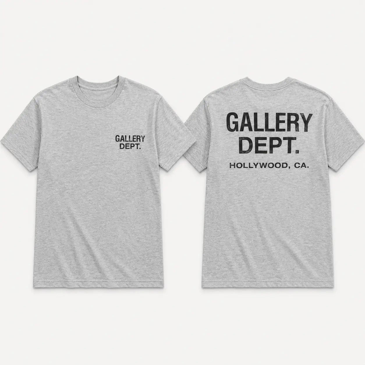 Gallery Dept Hollywood T-Shirt, Minimal Front Logo Graphic, Oversized Back Print Streetwear Tee