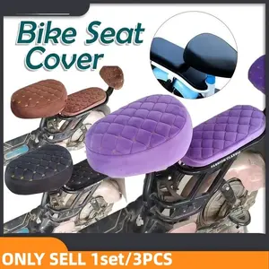 3-Piece Electric Bike Seat Cover Set, Thickened Soft Comfortable Universal Size, Effective Protection for E-Bikes & Motorcycles