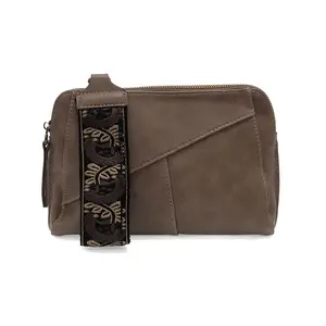 Joy Susan Gigi Crossbody with Woven Wrist Strap in Taupe