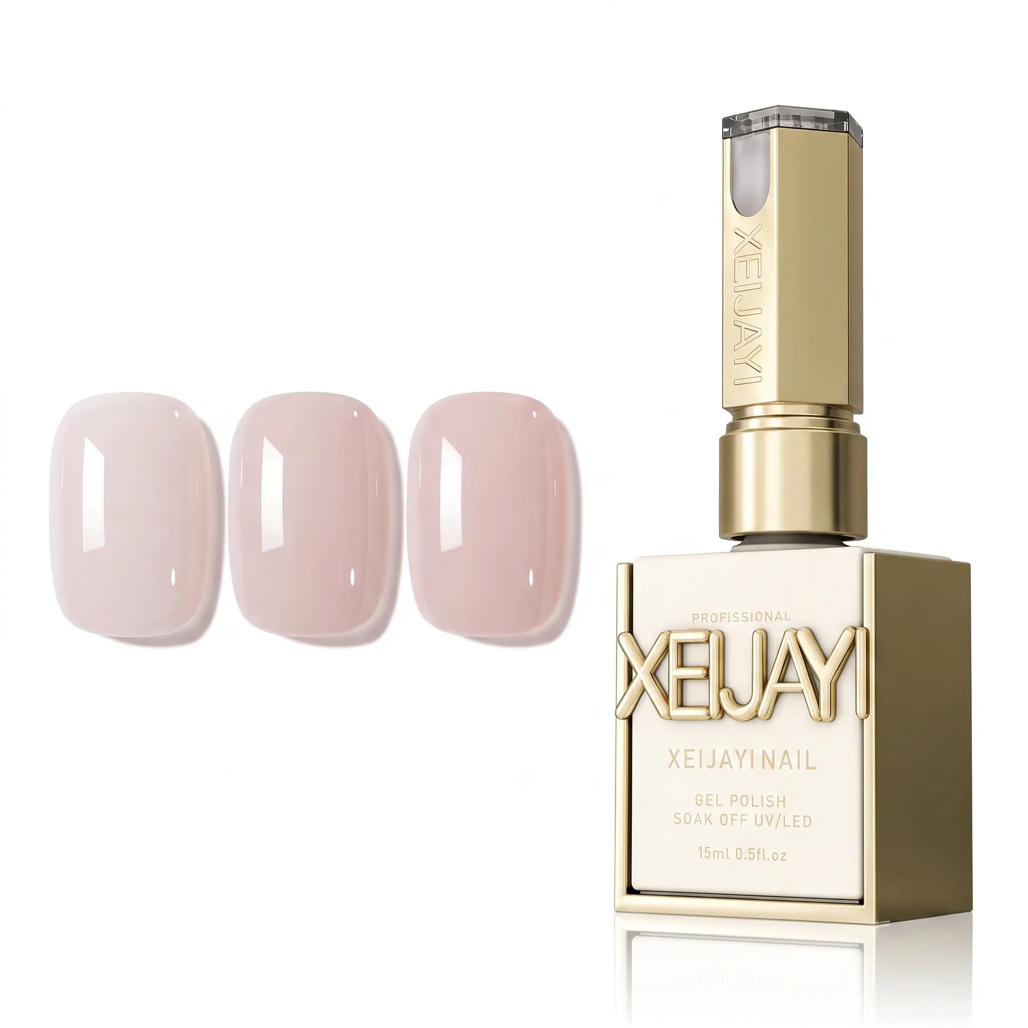 XEIJAYI Gel Nail Polish 15ml Nude Sheer UV LED Soak Off Self Leveling Long Wear Professional Nail Care