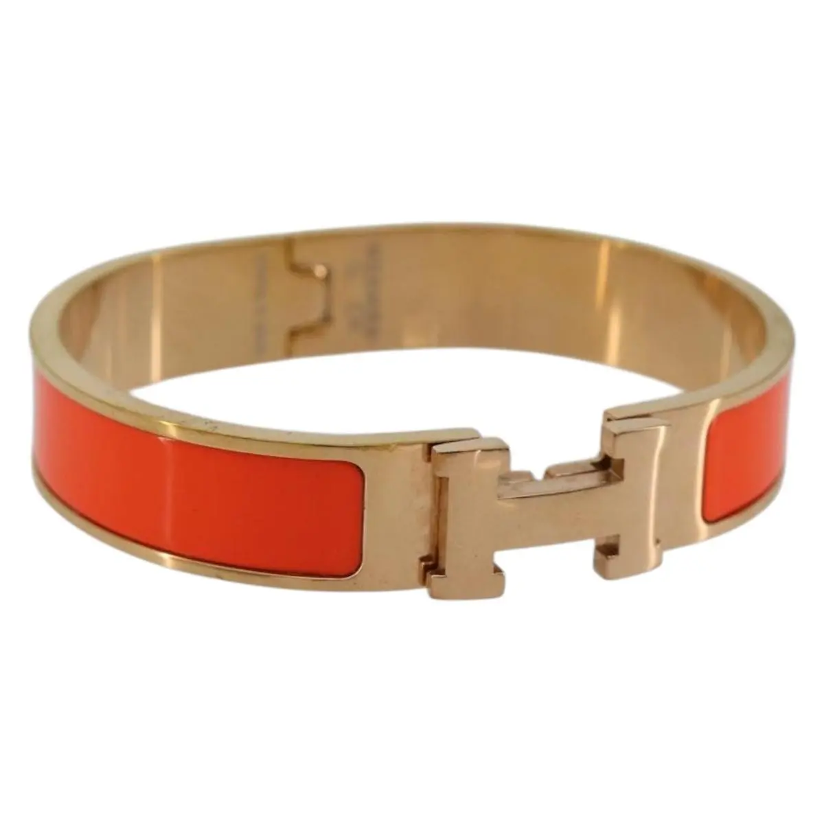Pre-owned jp 183145 HERMES Click H Bracelet metal Orange