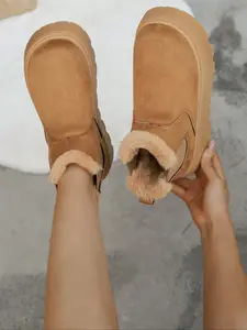 New Fashion Warm Short Boots, Multi-Color Simple Elegant Design, Thick Sole Trendy Eye-Catching, Fleece Lined Winter Warmth, Chelsea Boot Style, Winter Warm Shoes