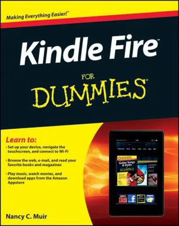 Used Paperback Reference Book - "Kindle Fire For Dummies" by Nancy C. Muir (English) - Like New Learning Guide for Tablet Setup, Wi-Fi Connection, E-Book Download Needs, Online Stores, Read