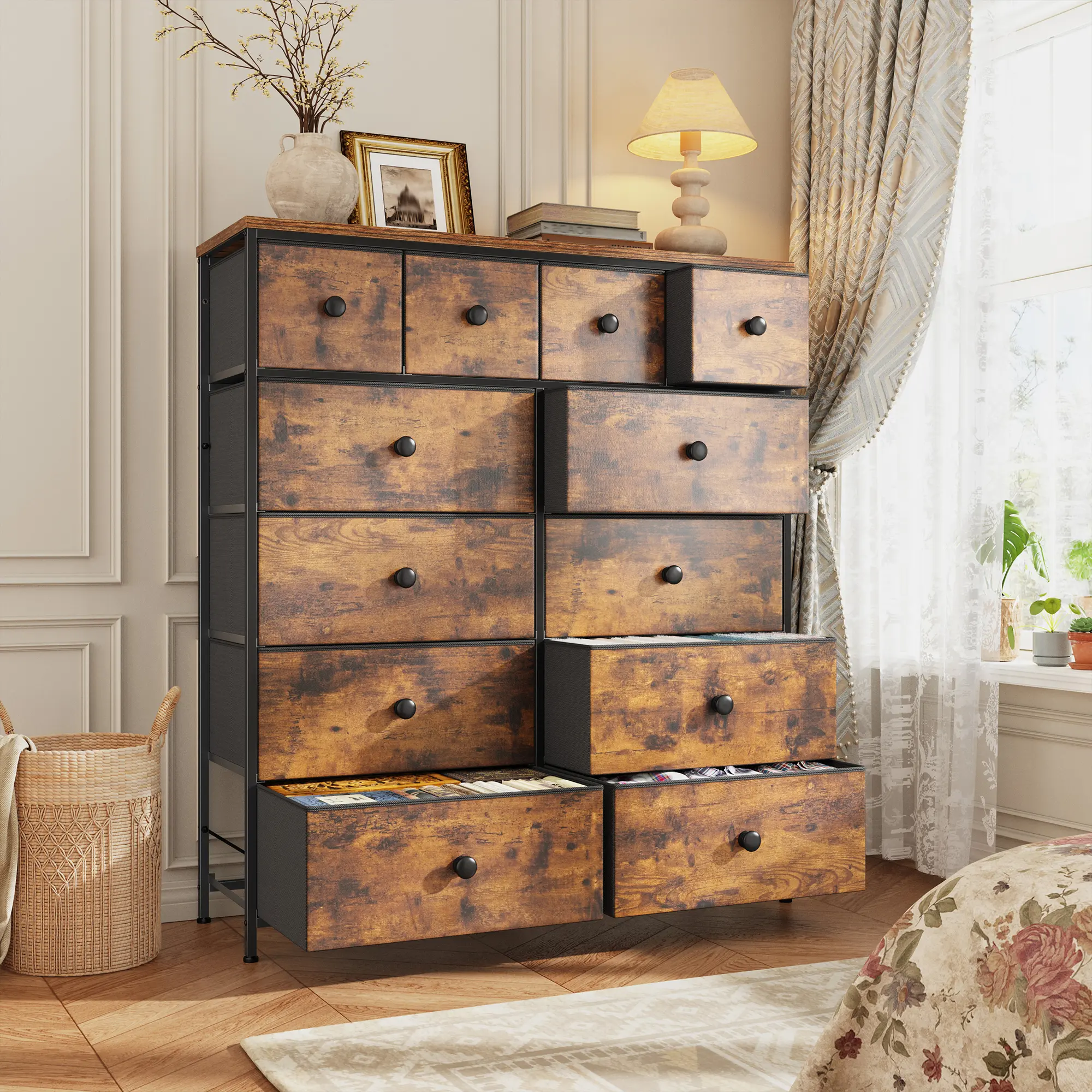 Brown-12 Drawers
