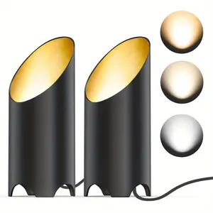 Black Indoor Spotlight with GU10 Bulb - 2pcs. Adjustable 3000K/ 4000K/ 6000K. Functions as up lights indoor floor can light and indoor plant spotlight. Equipped with 5.9ft plug cord and footswitch for ease of use.