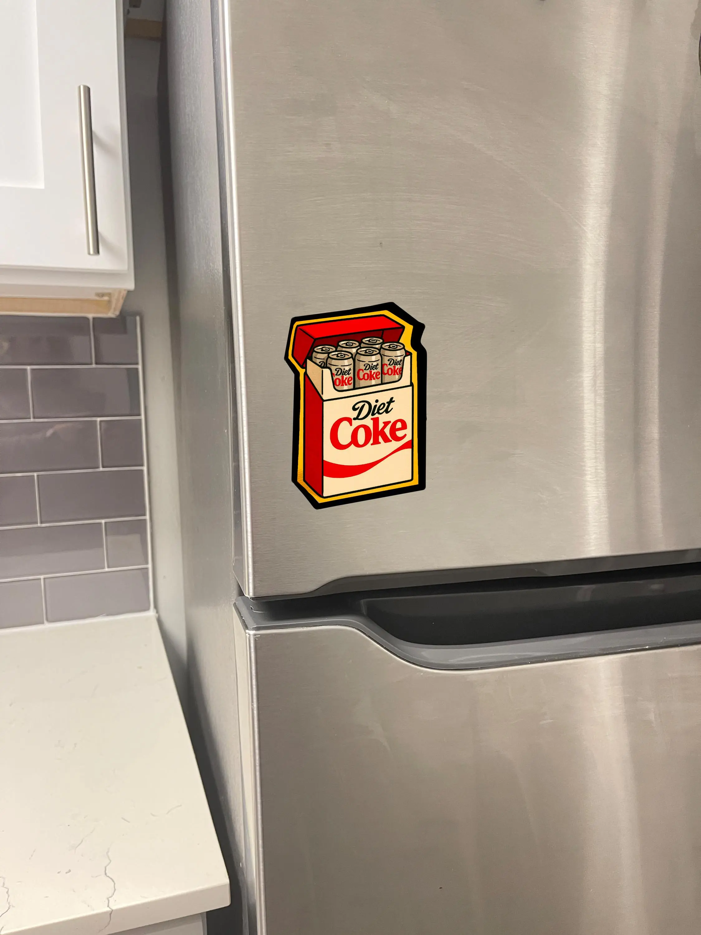 Crispy Fridge CigMagnet, Funny Soda Magnet, Silly Coke Magnet, Crispy Fridge Cig