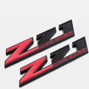 2x Z71 OFF ROAD Emblem 3D Badge Sticker for Silverado Red Black ( small size )