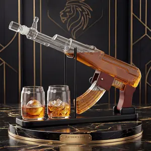 Father's Day Gifts for Men Dad, Kollea Whiskey Decanter Sets, Detachable Magazine & 2 Bullet Shot Bottles, Liquor Dispenser for Bar, Anniversary&Brithday Alcohol Utensils Present for Brother